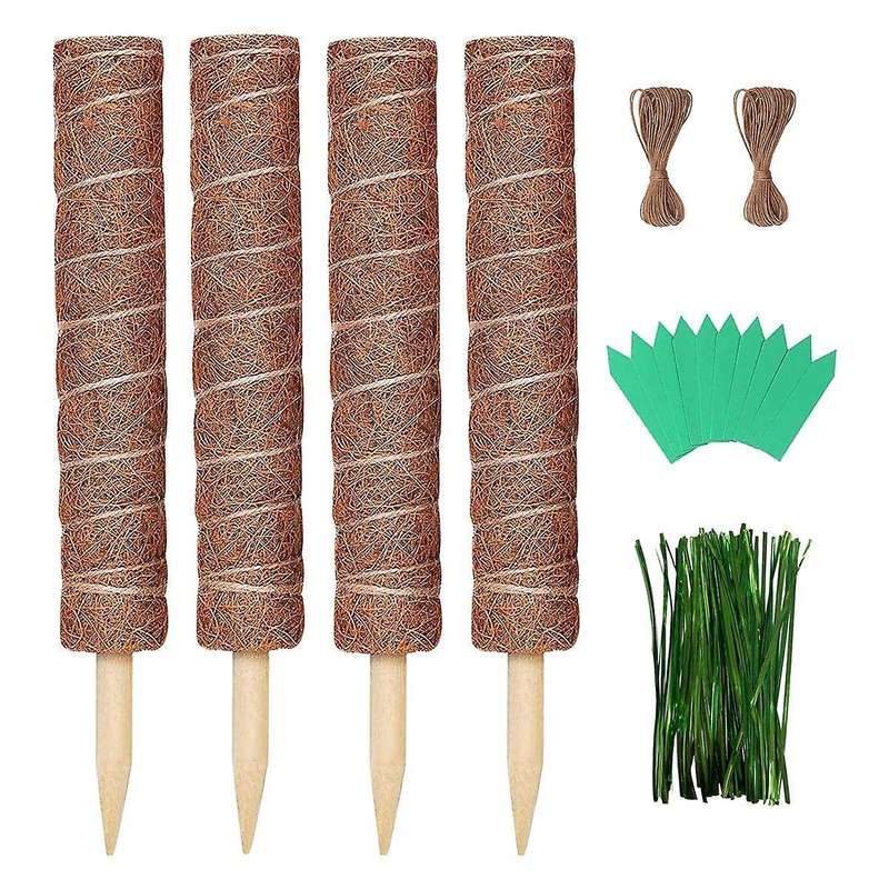 Moss Pole for Climbing Plant 4 Pack 15.7 Inch Coir Pole for Plants