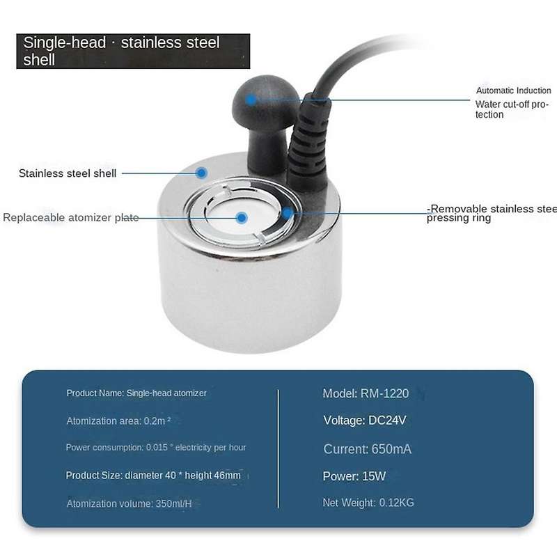 40x46mm Humidifier Ultrasonic Mist Maker 24v Atomizer Head Fogger