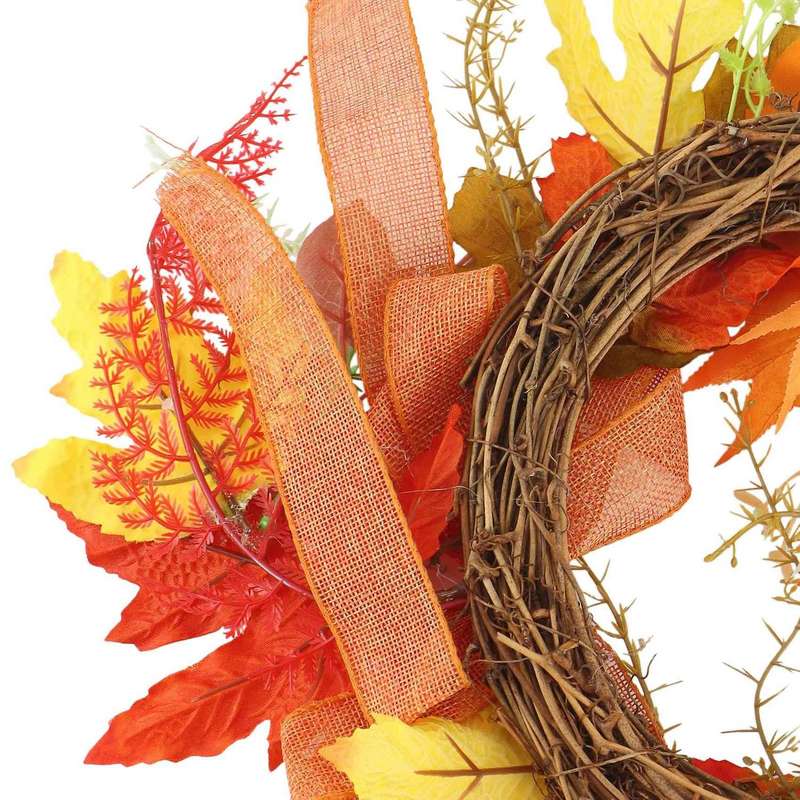 Artificial Plant Color Maple Leaf Rattan Wreath Door Window Ornaments