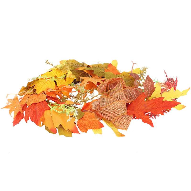 Artificial Plant Color Maple Leaf Rattan Wreath Door Window Ornaments