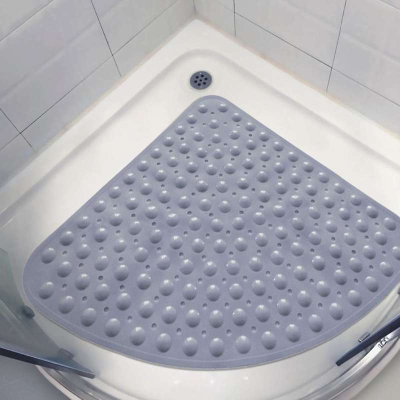 Sector Rubber Anti-slip Quadrant Mat Anti-bacterial 54x54cm, Grey