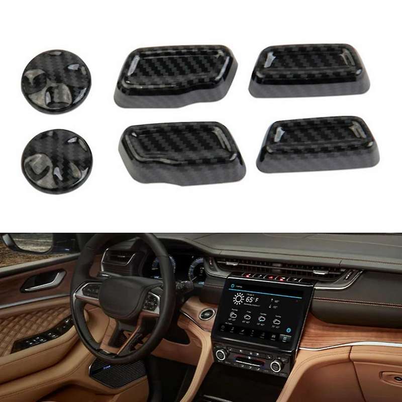 Car Carbon Fiber Seat Buttons Cover for Jeep Grand Cherokee 2021 2022