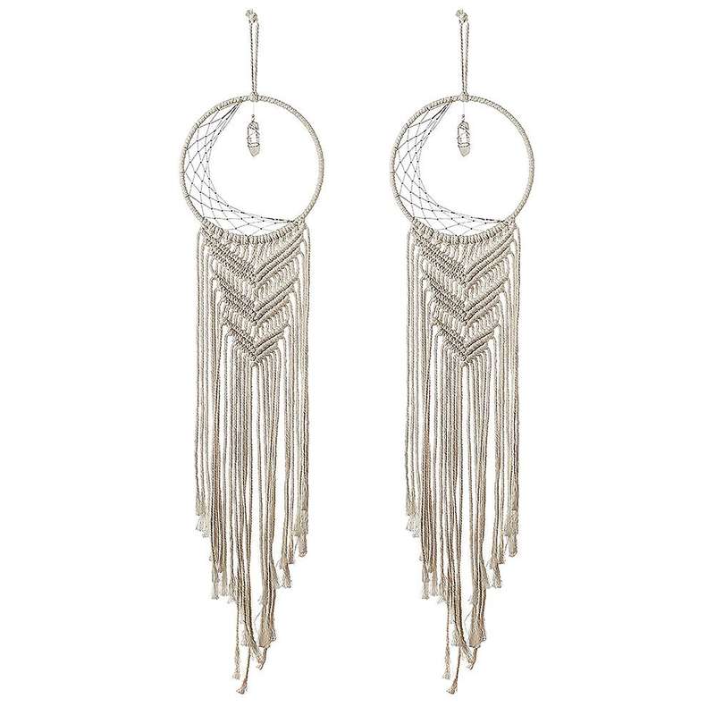 Macrame Wall Hanging Dream Catcher, Handmade Home Art Decorations