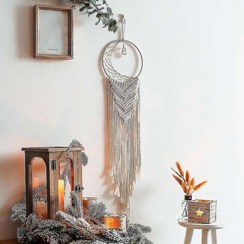 Macrame Wall Hanging Dream Catcher, Handmade Home Art Decorations