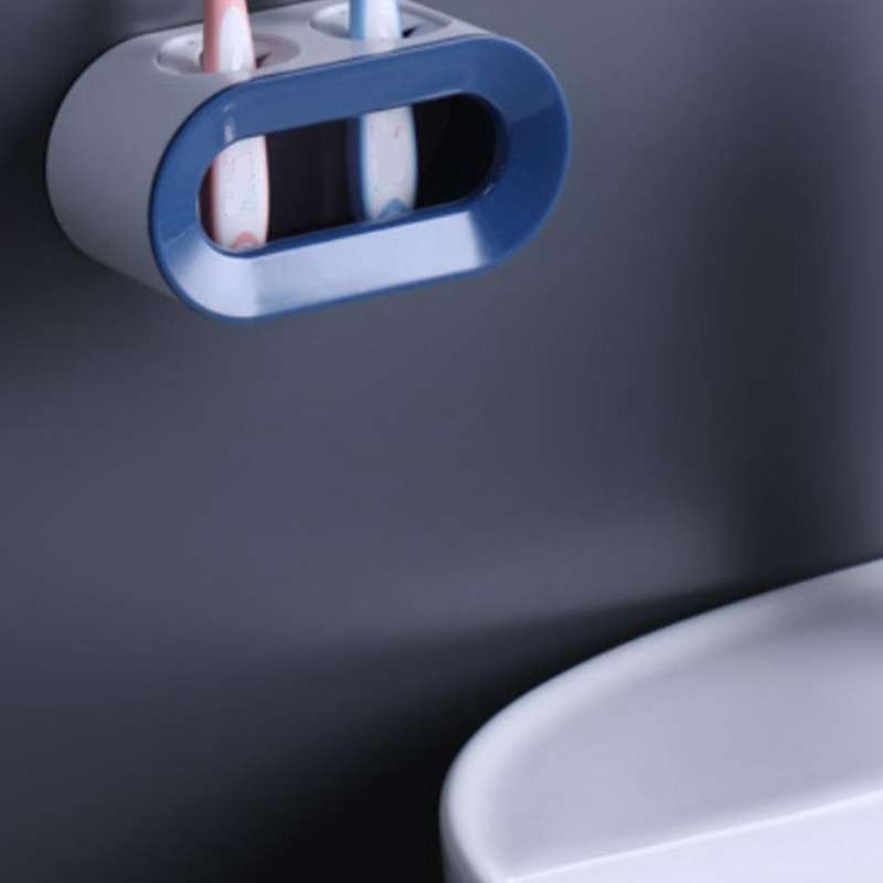 Double Hole Toothbrush Rack Punch-free Toothbrush Storage Rack
