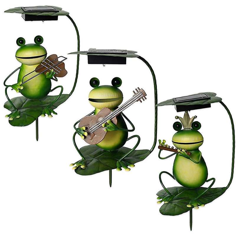 Solar Lights Frog Metal Cute Frog Garden Frog Lights,bagpipe Style