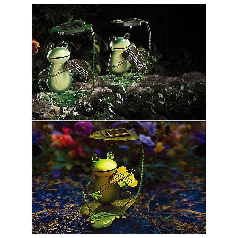 Solar Lights Frog Metal Cute Frog Garden Frog Lights,bagpipe Style