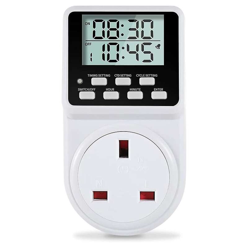 24 Hour Digital Electric Timer Plug Socket with Countdown Uk Plug