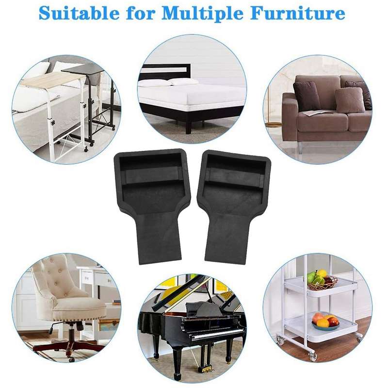 Furniture Stopper Fits to All Wheels Of Furniture,beds(black U Shape)