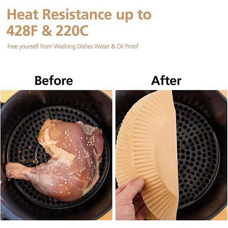 250pcs Air Fryer Liner,non-stick Air Fryer Baking Paper, Natural