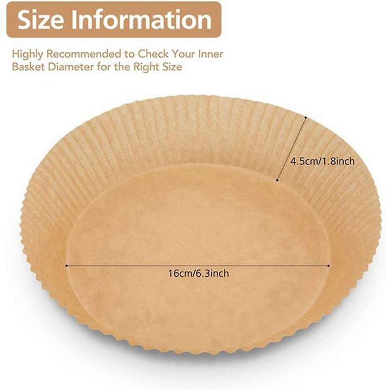 250pcs Air Fryer Liner,non-stick Air Fryer Baking Paper, Natural