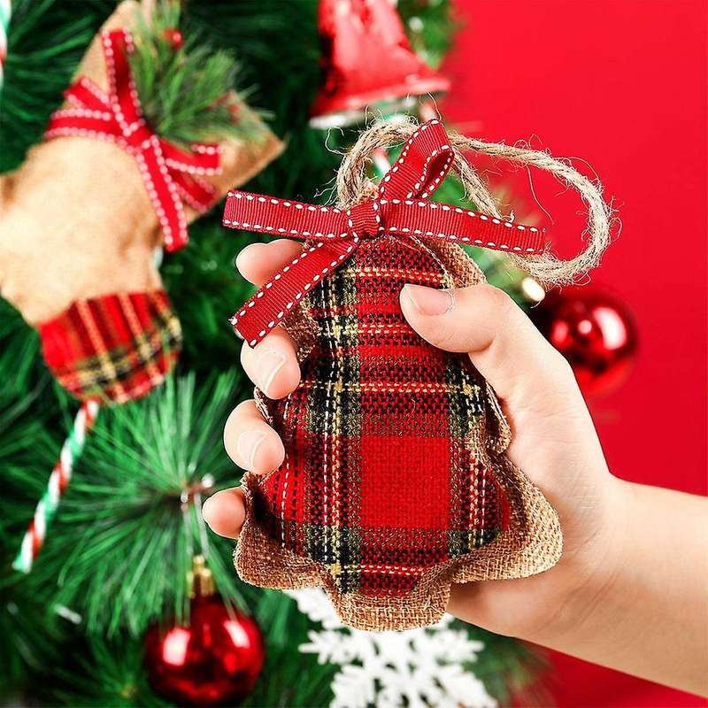 16pcs Burlap Christmas Hanging Decoration for Xmas Decoration