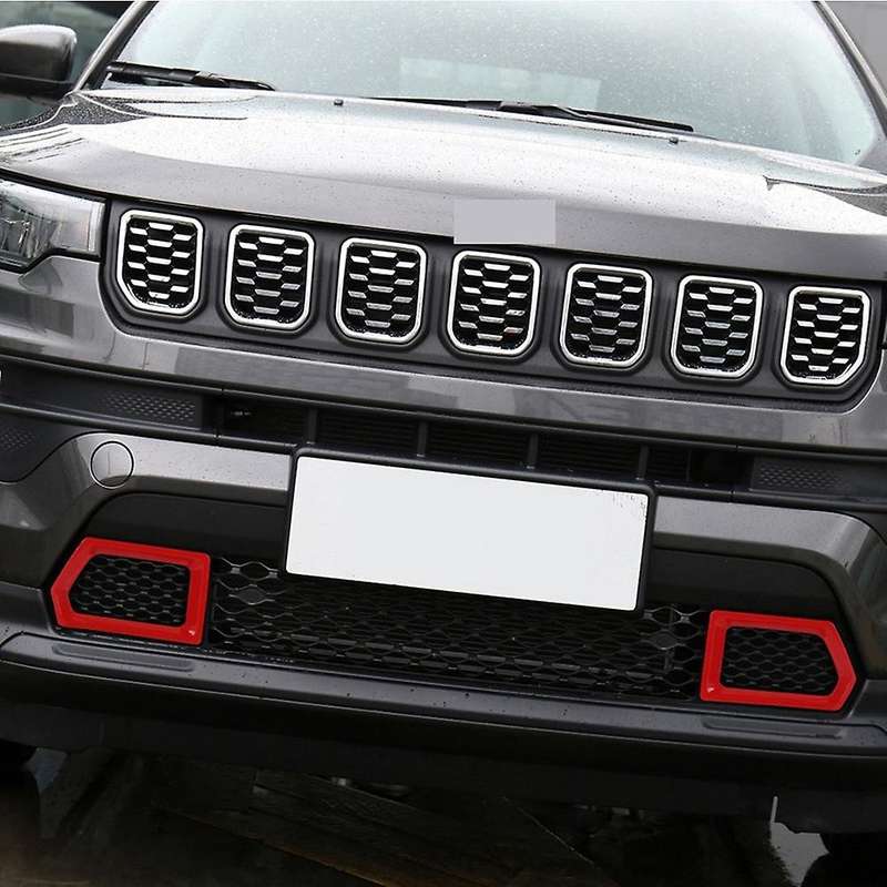 For Jeep Compass 2021 2022 Car Front Bumper Grille Cover,red