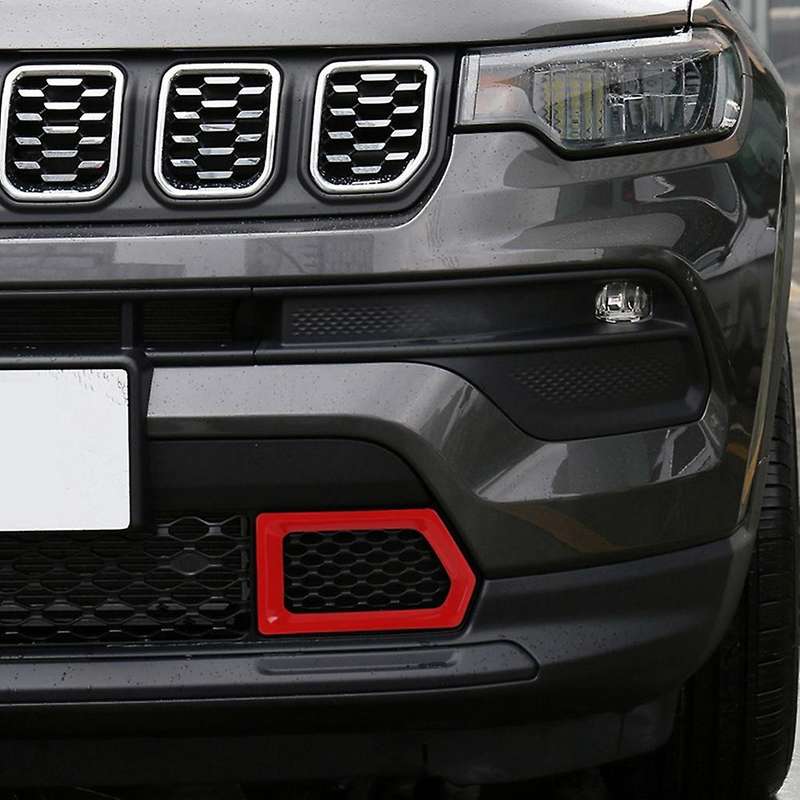 For Jeep Compass 2021 2022 Car Front Bumper Grille Cover,red