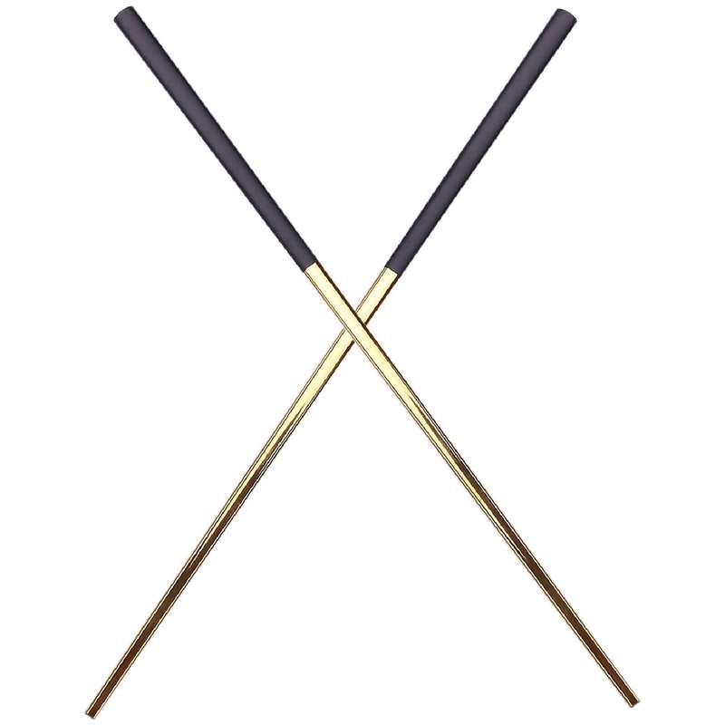 10 Pairs Chopsticks Stainless Steel Chinese Gold Black Chop Sticks