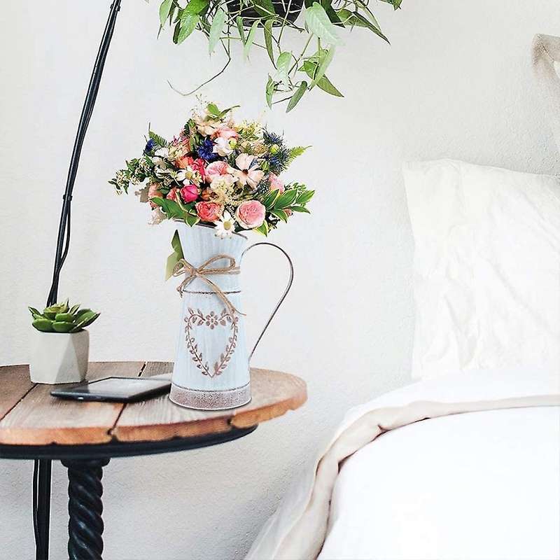 2pcs Galvanized Flower Pot for Home Table Decoration Small Leaf Heart