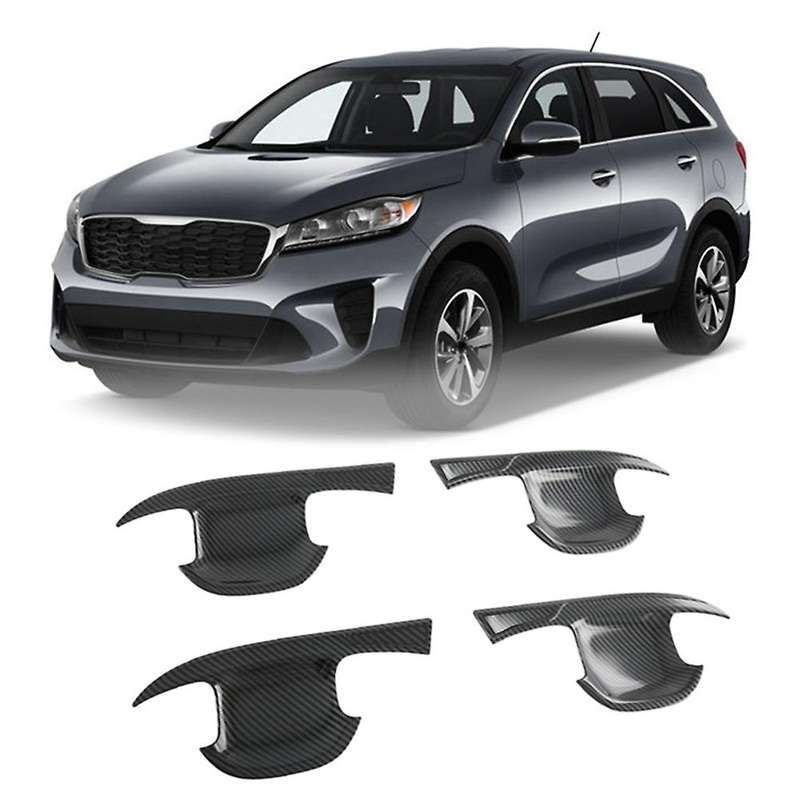 Carbon Fiber for Kia Car Exterior Door Handle Bowl Cover Trim Sticker