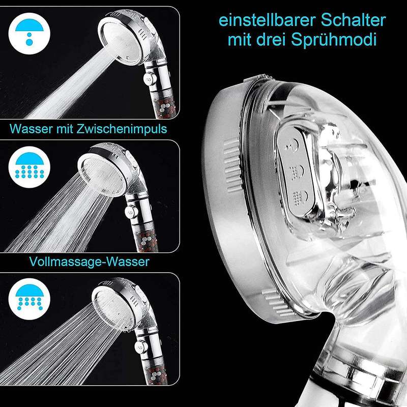 Shower Head Hand for Higher Water Pressure with Water Filter Function