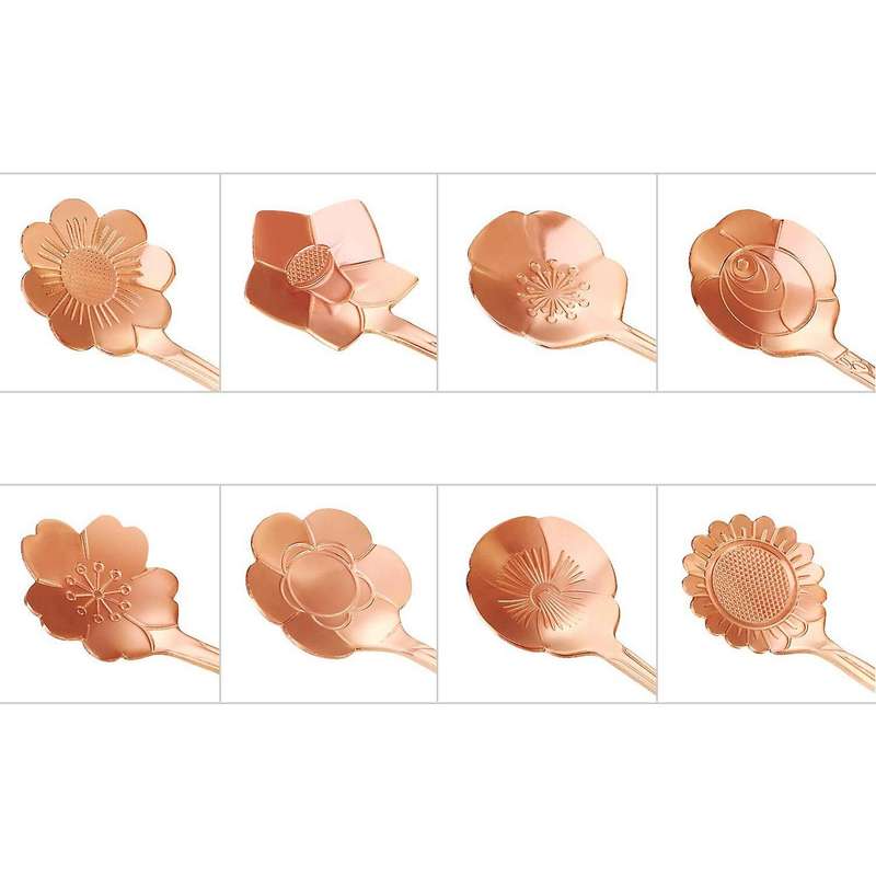 32 Pcs Set Stainless Steel Flower Coffee Spoon Dessert Spoon Set