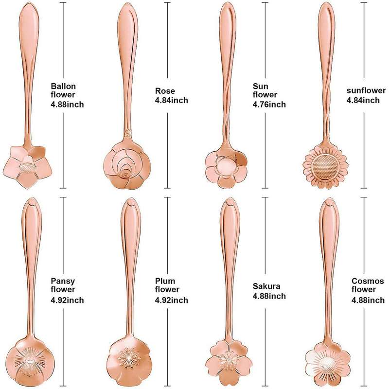 32 Pcs Set Stainless Steel Flower Coffee Spoon Dessert Spoon Set