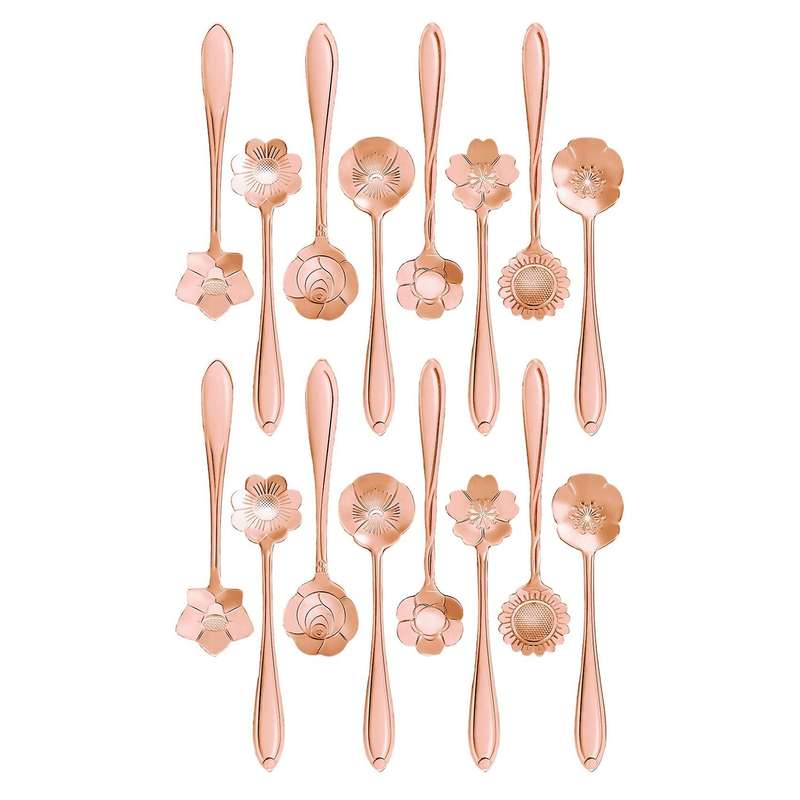 32 Pcs Set Stainless Steel Flower Coffee Spoon Dessert Spoon Set