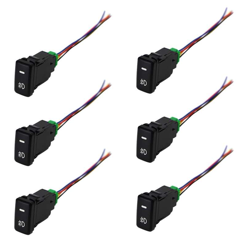 Waterproof Fog Lamp Switch with 4 Line for Toyota Lexus White Light