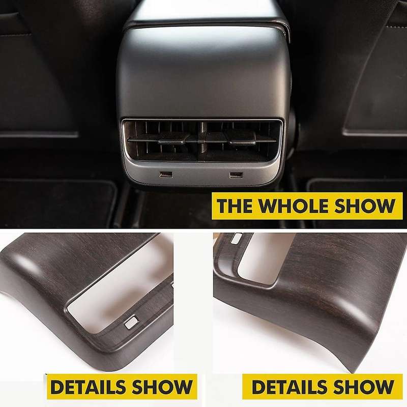 Wood Grain Color for Tesla Model 3 Car Interior Rear Air Outlet Cover