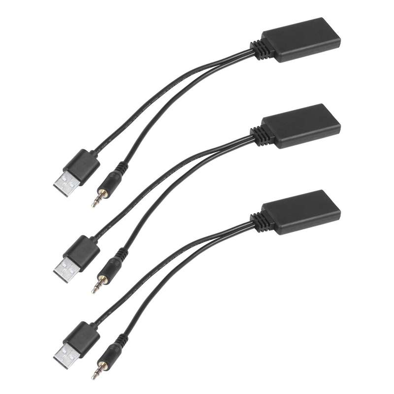 3x Car Bluetooth Adapter Usb 3.5mm Socket for Bmw E90 E91 E92 E93