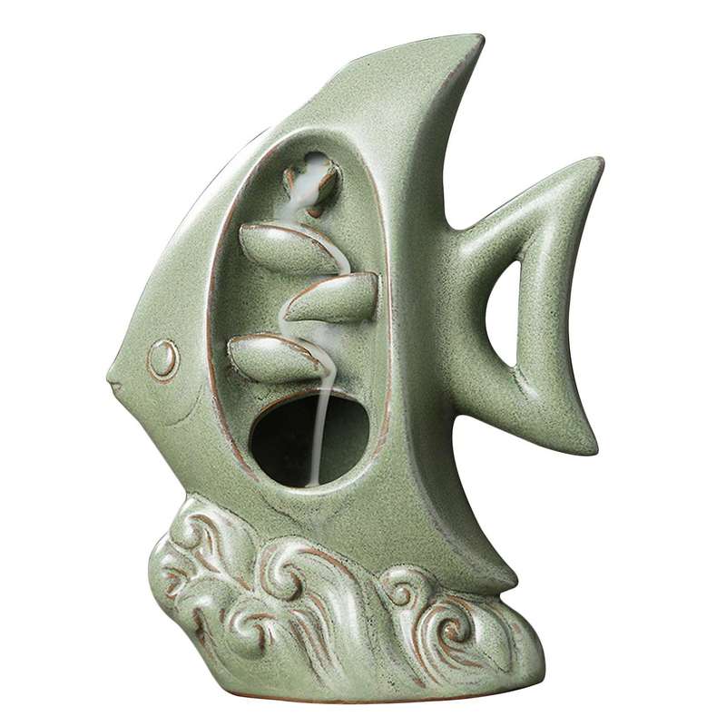 Waterfall Incense Holder Ornament Backflow Incense Holder for Home C