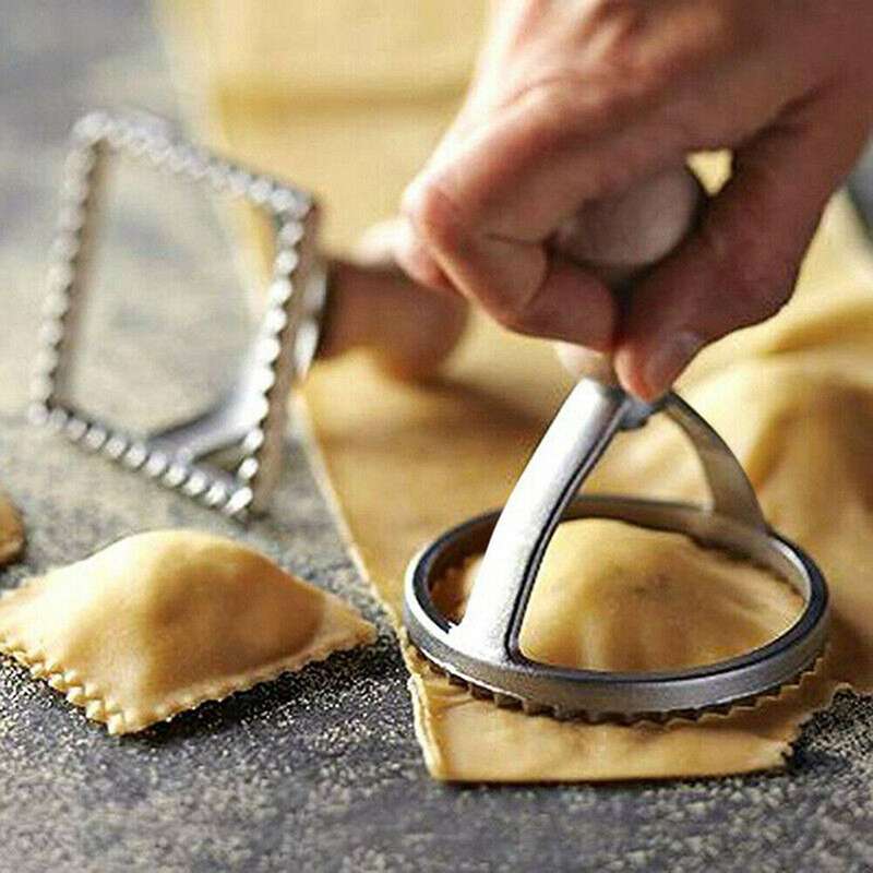 Dumpling Mould Ravioli Cutter Pizza Dough Press Round Square Roller