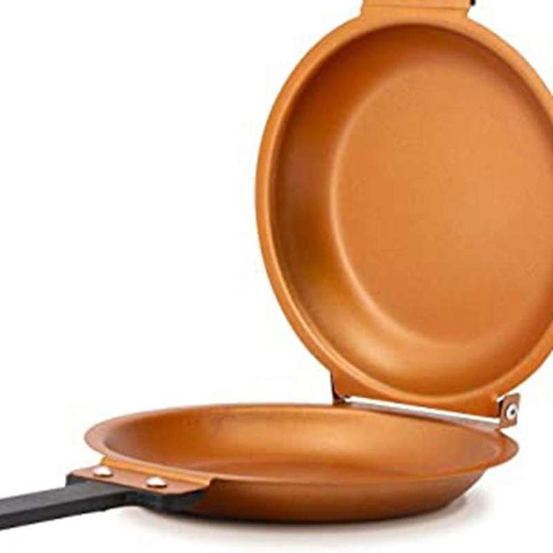 Home Double-sided Frying Pan with Heat-resistant Handle Kitchen Tools