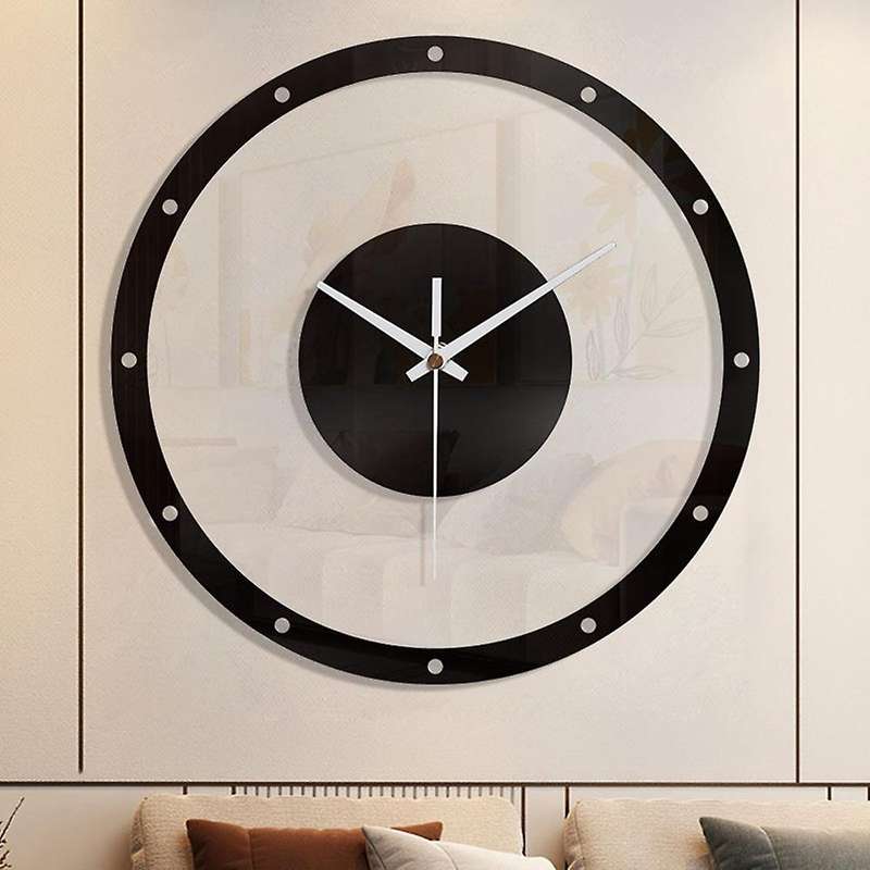11.8 Inch Transparent Clock Home Living Room Decoration (dots)