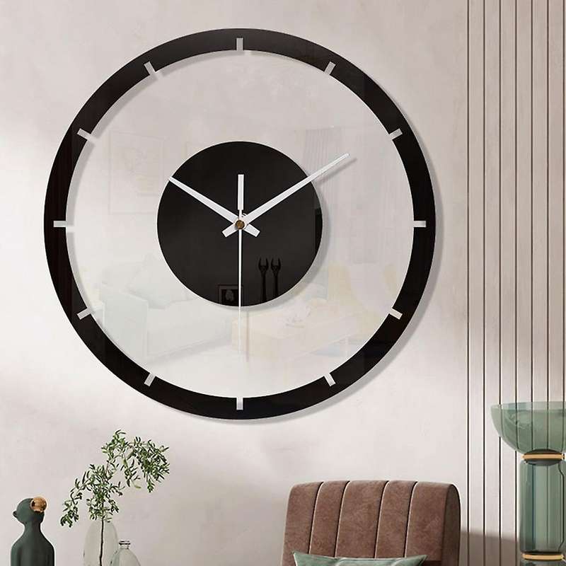 11.8 Inch Transparent Clock Home Living Room Decoration (dots)