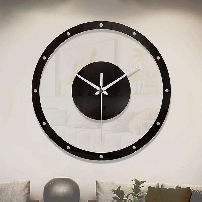 11.8 Inch Transparent Clock Home Living Room Decoration (dots)