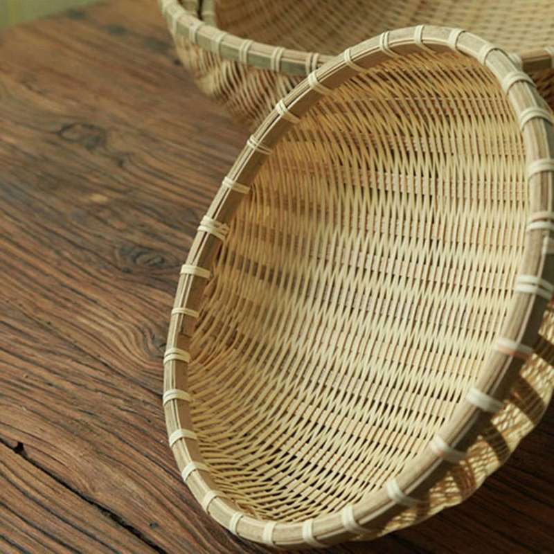 Handmade Bamboo Weaving Fruit Dish Rattan Bread Basket