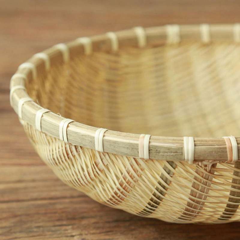 Handmade Bamboo Weaving Fruit Dish Rattan Bread Basket