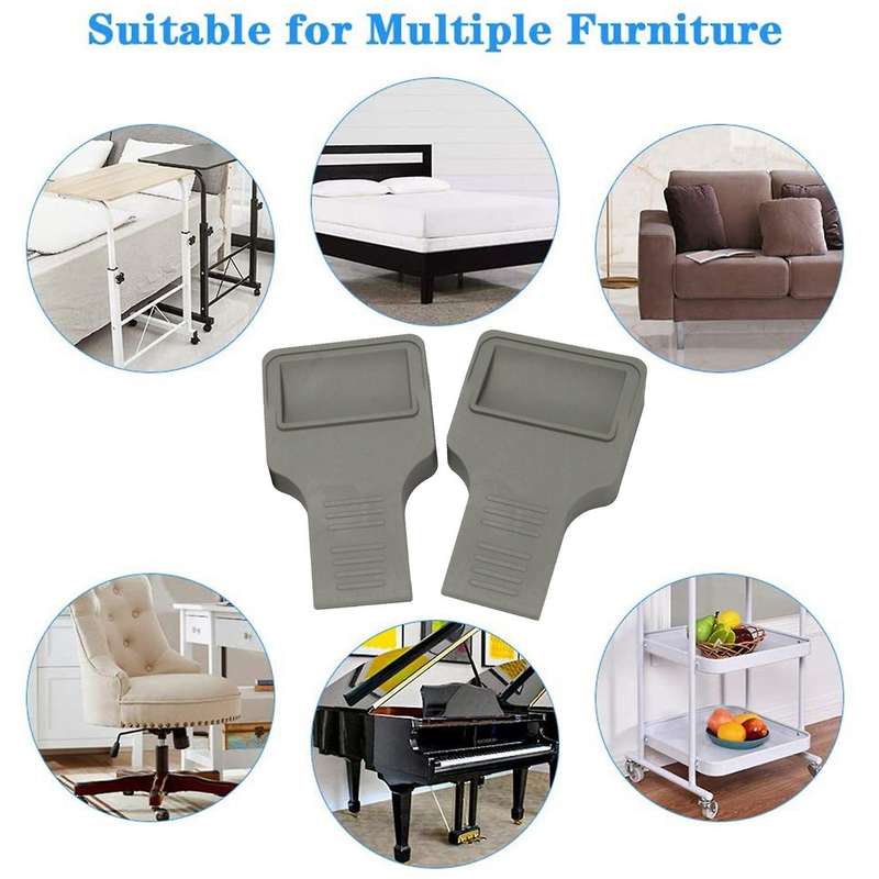 Furniture Stopper Fits to All Wheels Of Furniture,beds(gray U Shape)