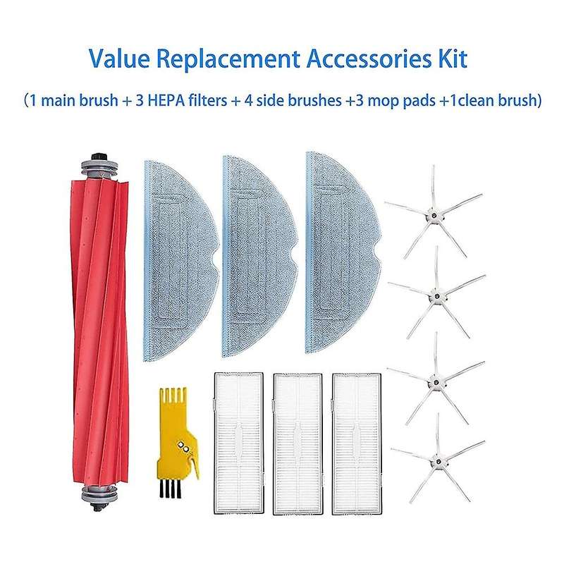 For Roborock S7 T7s T7 Plus Robot Vacuum, Roll Brush Filter Mop Pads