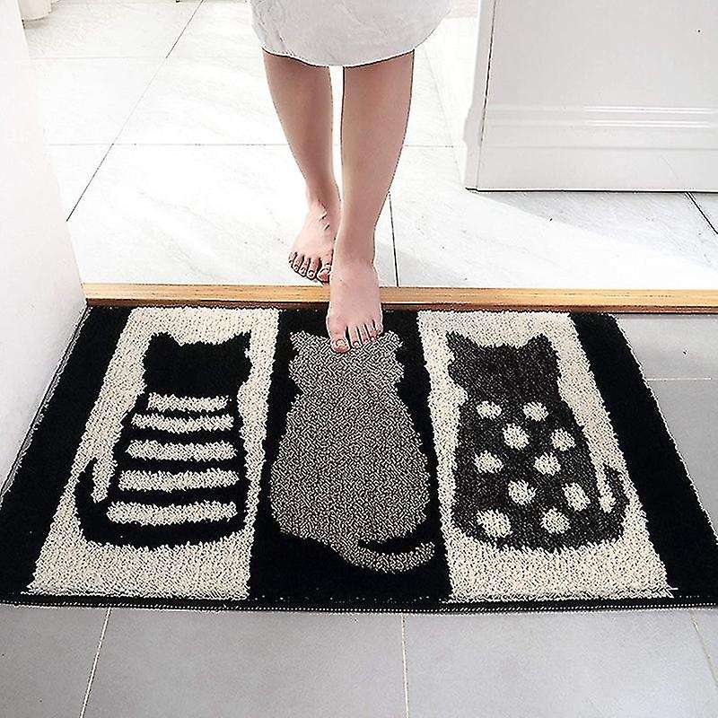 Bathroom Rug Mat, Cute Three Kitten Bath Mat, Machine Washable