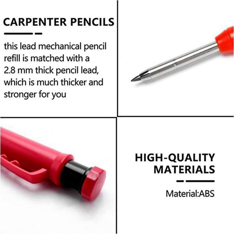 Solid Carpenter Pencil Set Woodworking Pencil Refill Marking Tool