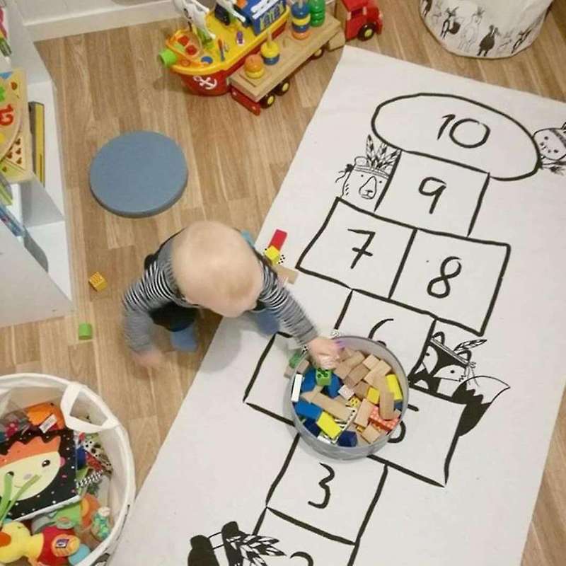 Baby Hopscotch Game Mat Kids Activity Play Gym Mats Cartoon Printing