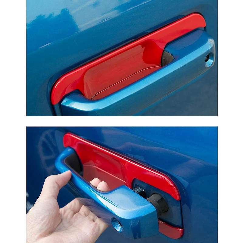4pcs Exterior Door Handle Bowl Trim Cover Decor for Ford F-150 Red