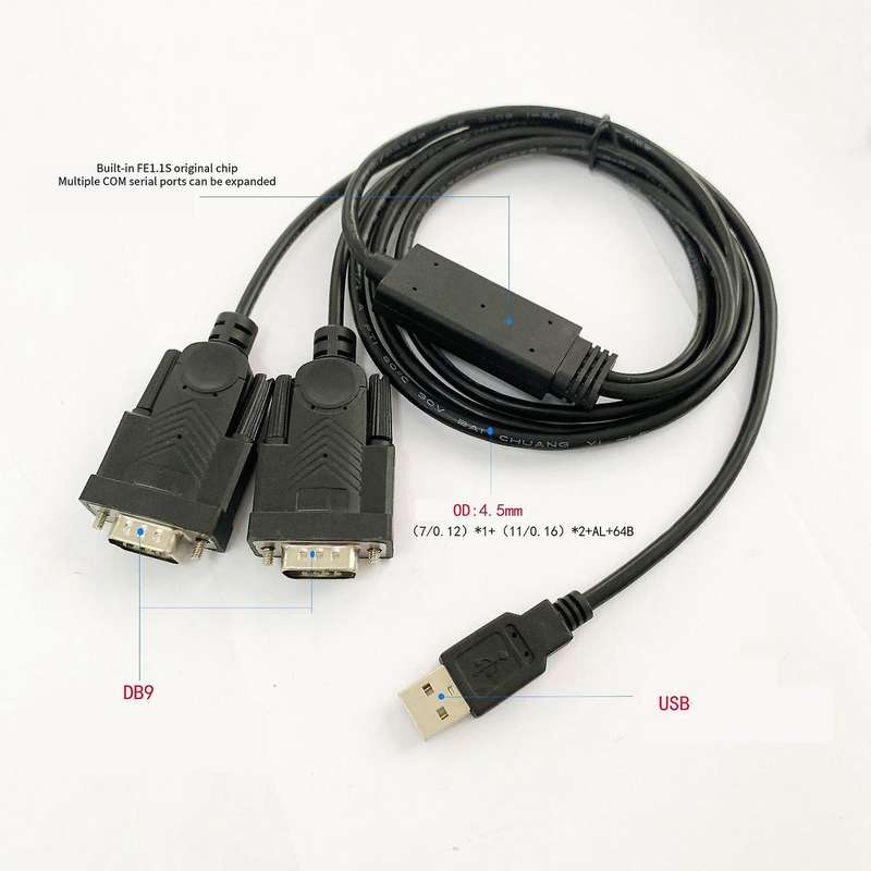 One-to-two-port Serialline Db9 Male Com 9-pin Rs232 Serial Line,male