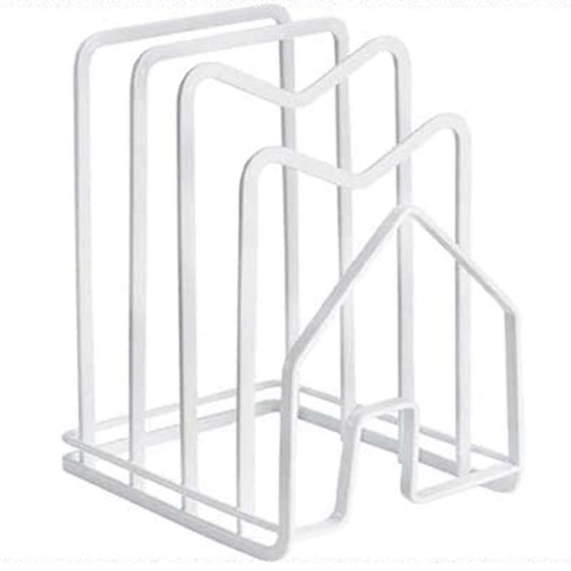 Cutting Board Holder Organizer Pot Pan Lid Rack Chopping Board-white