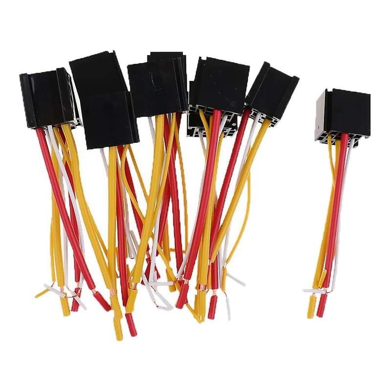 10pcs Car Automotive Truck 4 Pin 12v 80 Amp Spdt Relay Harness Socket