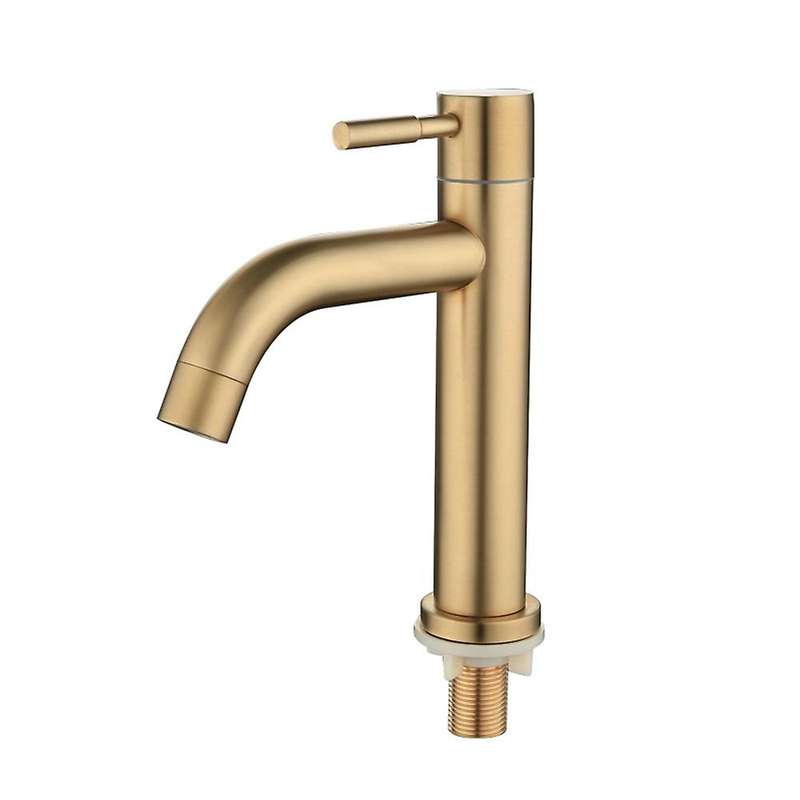 Brush Gold Single Cold Basin Faucet 304 Material Basin Mixer-a