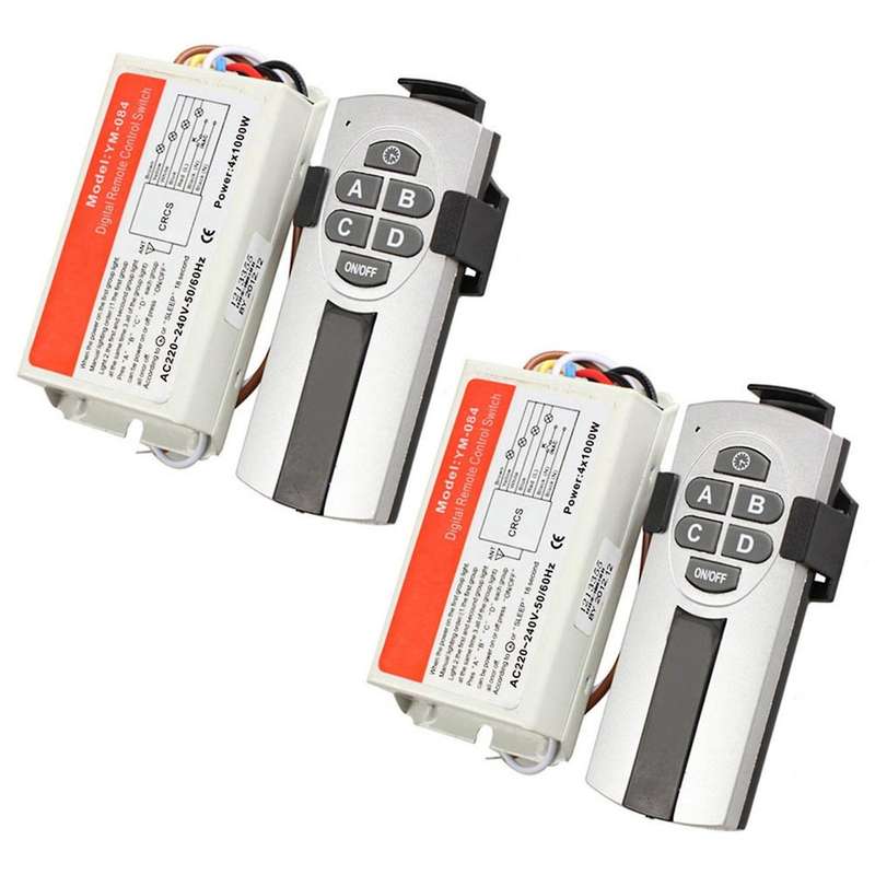 Yam 2x Digital Wireless Wall Switch Splitter Box + Remote Control