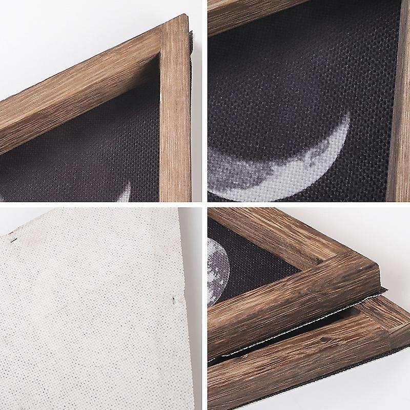 3 Pack Rustic Wall Moon Phases Wooden Wall Pediments for Living Room