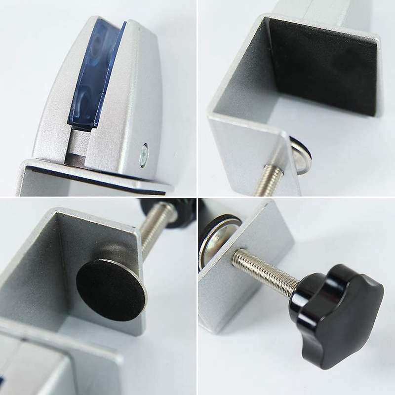 2 Pcs Office Desk Divider Clamp Privacy Screen Clip Holder -silver