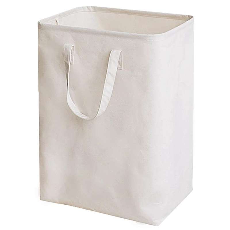 Contracted Style Japan Style Canvas Folding Laundry Basket-white